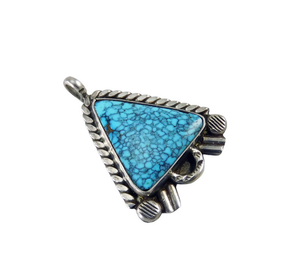 Number Eight Turquoise Silver Pendant