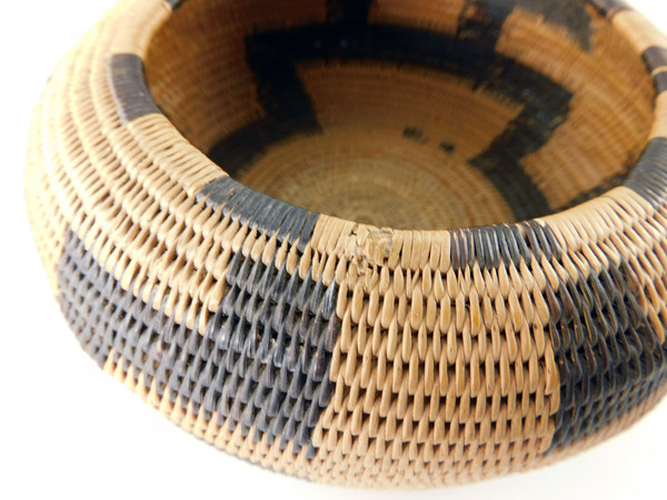 Antique Pomo Indian Single Rod Basketry Bowl