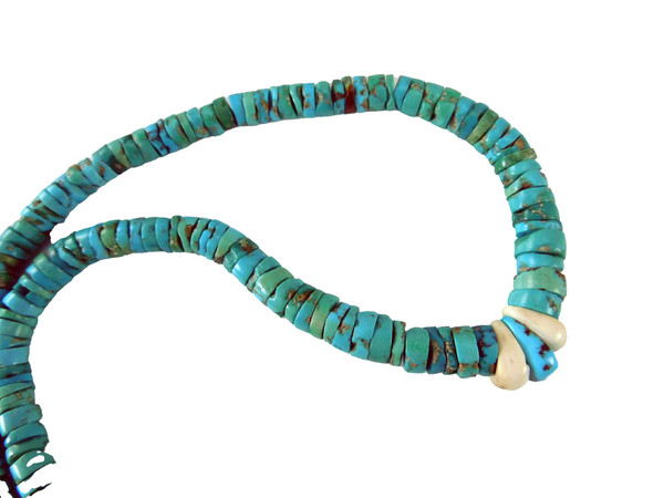 Single Strand Natural Blue Turquoise Necklace