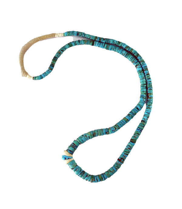 Single Strand Natural Blue Turquoise Necklace