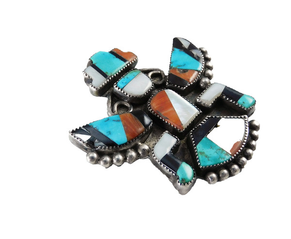 Vintage Zuni Inlay Knife Wing God Brooch
