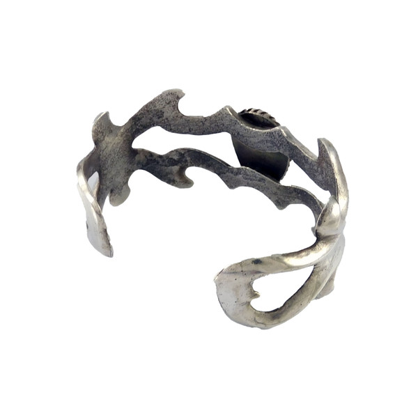 Vintage Dine' Tufa Cast silver Cuff Bracelet with Turquoise