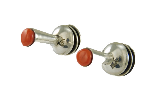 Nanibaa Silver Hoop Earrings with Coral