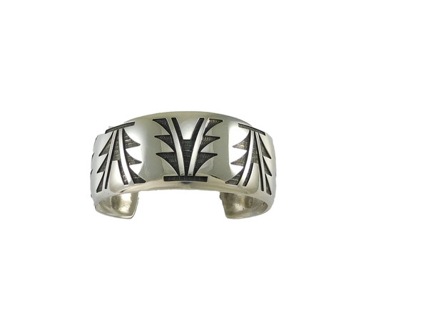 Bernard Dewahoya Hopi Silver Wide Cuff Bracelet