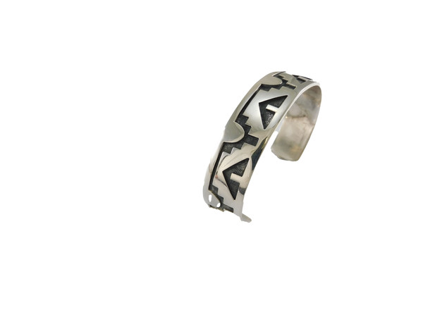 Hopi Crafts Narrow Silver Cuff Bracelet