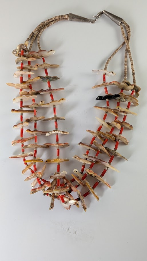 Andrew Emerson Quam 3 Strand Birds Necklace