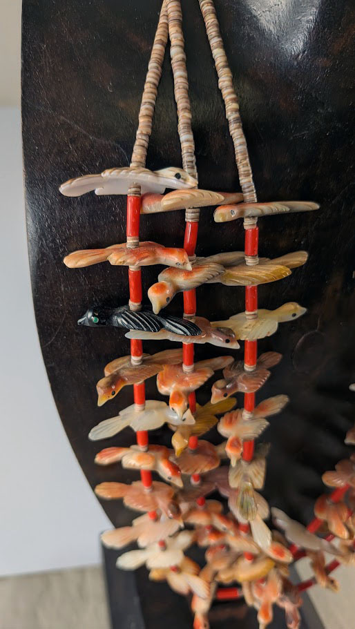 Andrew Emerson Quam 3 Strand Birds Necklace