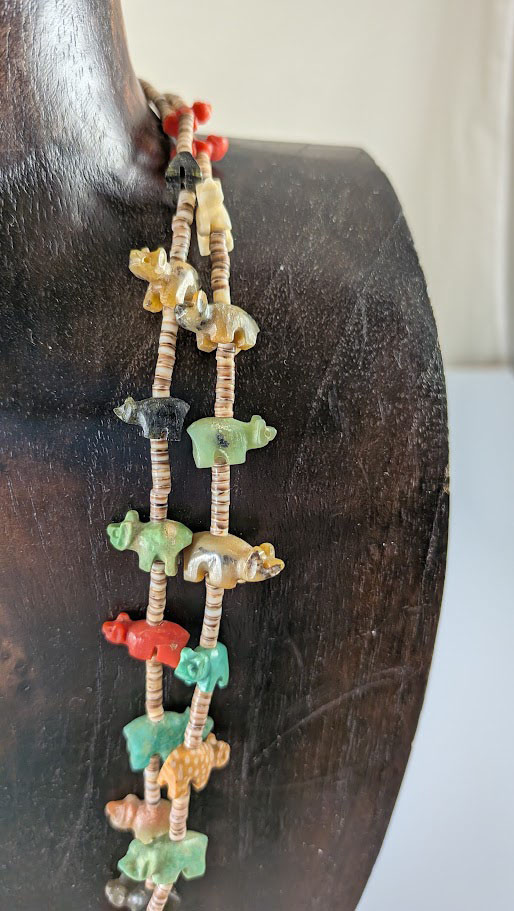 2 strand Necklace Zuni Carved Bears