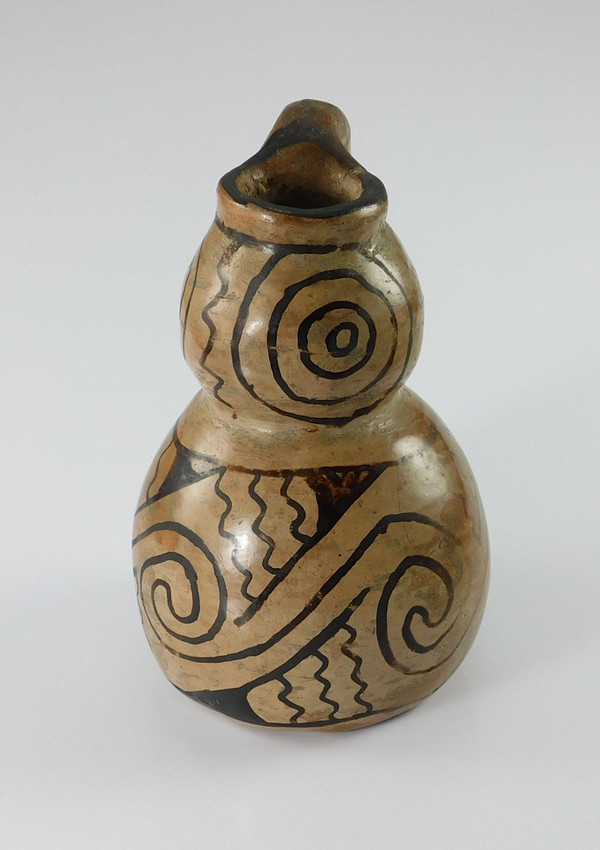 Antique Maricopa Pottery Bi-lobe Handled Jar