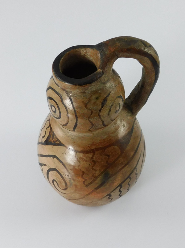 Antique Maricopa Pottery Bi-lobe Handled Jar