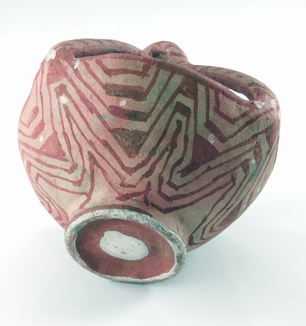 Mohave Pottery Four Handle Footed Bowl
