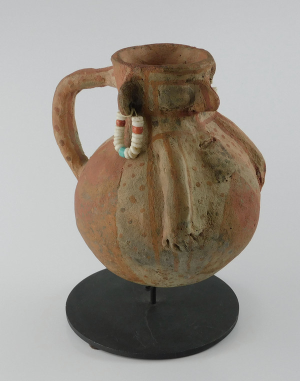 Antique Mohave Pottery Effigy Pitcher on Stand