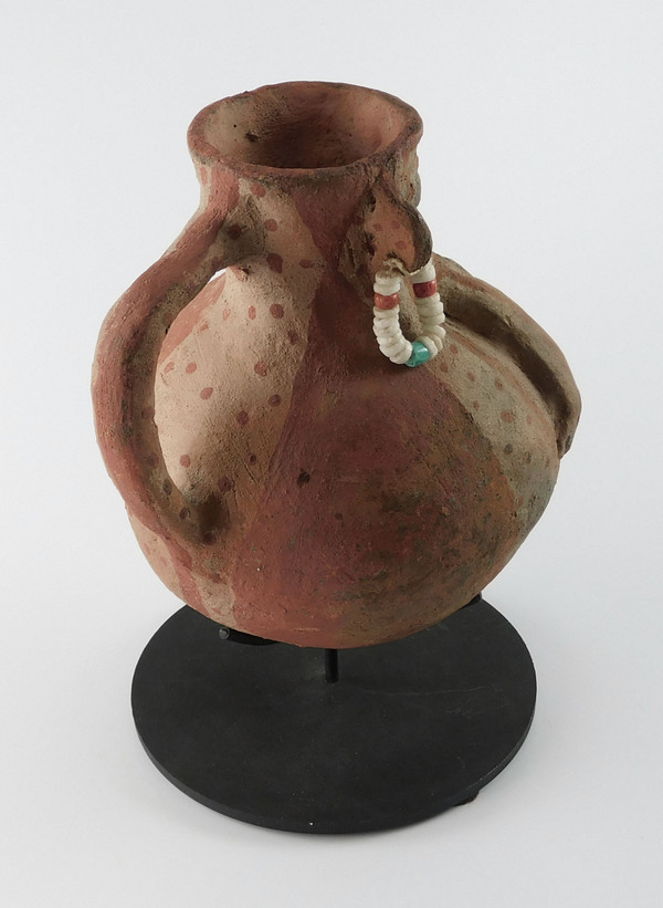 Antique Mohave Pottery Effigy Pitcher on Stand