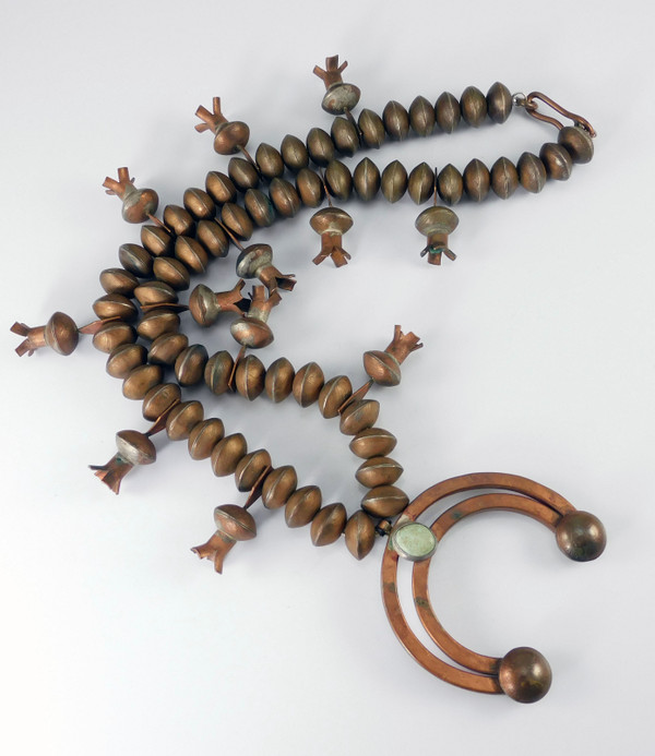 Massive Copper Squash Blossom Necklace