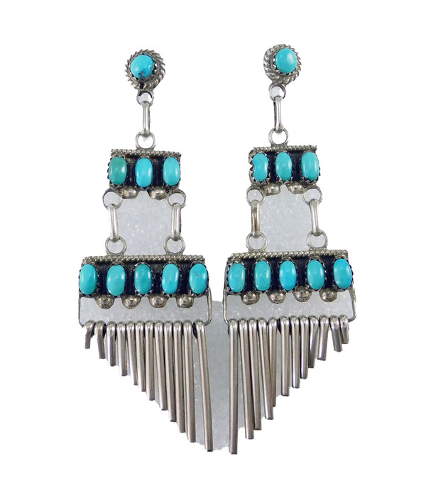 Zuni Chandelier Turquoise Earrings Laconsello