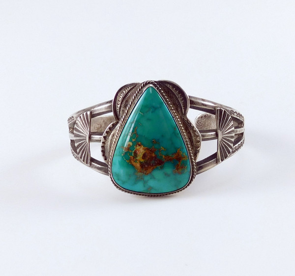 Blue Gem Turquoise Vintage Silver Bracelet