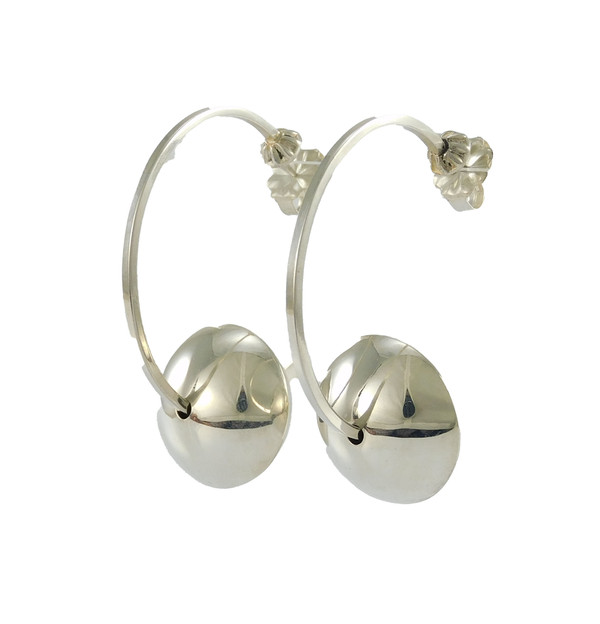 Nanibaah Large Silver Hoop Earrings