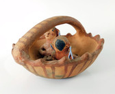 Annie Fields Mohave Pottery Basket With People