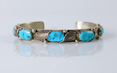 Silver and Turquoise Cuff Bracelet Carmelita Simplicio 