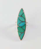 Turquoise Inlay Silver Ring Bessie Vacit