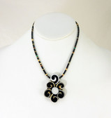 Mary Tafoya Flower Pendant on Heishi 