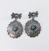 Heavy Silver Navajo Concha Earrings 