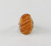 Spondylus Shell Silver Ring by Orville Tsinnie