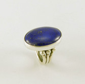 Lapis in Silver Ring by Orville Tsinnie