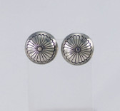 Hand Made Silver Button Clip Earrings