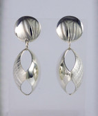 Modernist Navajo Silver Dangle Earrings Cheyenne Harris