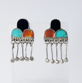 Vintage Zuni Inlay Cloud Earrings