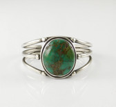 Deep Green Turquoise Silver Navajo Bracelet