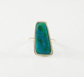 Modernist Silver Ring Blue Gem Turquoise Cheyenne Harris