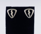 Cast Silver Earrings by Harvey Begay