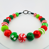 Beaded Dog Collar Slip-on Peppermint Swirls Christmas Collection | Dainty Days — view 6