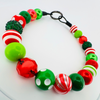 Beaded Dog Collar Slip-on Peppermint Swirls Christmas Collection | Dainty Days — view 7