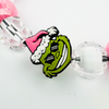 Beaded Dog Collar Slip-on Grinch Glossy Pink Christmas Collection | Dainty Days — view 3