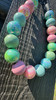 Beaded Dog Collar Slip-on Teal Pink Shine Glossy Timeless Collection | Dainty Days