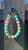 Beaded Dog Collar Slip-on Teal Pink Shine Glossy Timeless Collection | Dainty Days — view 2