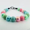 Beaded Dog Collar Slip-on Teal Pink Shine Glossy Timeless Collection | Dainty Days — view 4