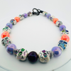 Beaded Dog Collar Slip-on Purple and Orange with Skulls Halloween Collection | Dainty Days