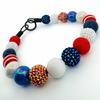 Beaded Dog Collar Slip-on Pawtriotic Pup 4th of July Collection | Dainty Days