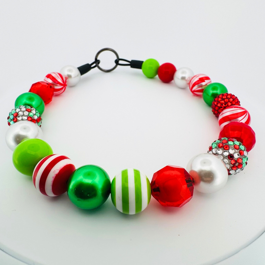 Beaded Dog Collar Slip-on Disco Swirls Christmas Collection | Dainty Days — view 4
