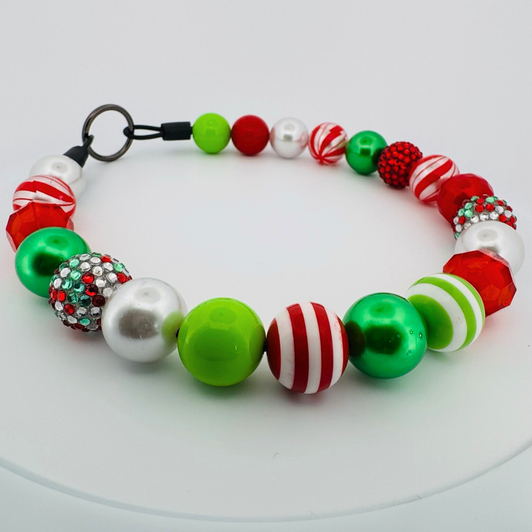 Beaded Dog Collar Slip-on Disco Swirls Christmas Collection | Dainty Days