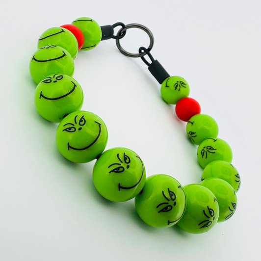 Beaded Dog Collar Slip-on Red Grinch Christmas Collection | Dainty Days — view 5