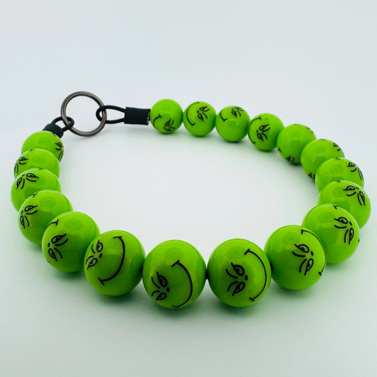 Beaded Dog Collar Slip-on Grinch Christmas Collection | Dainty Days — view 4