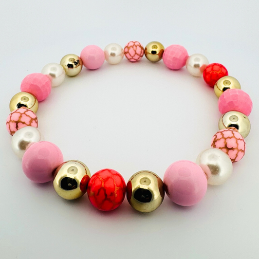 Beaded Dog Collar Slip-on Old Pink English Tradition Collection | Dainty Days