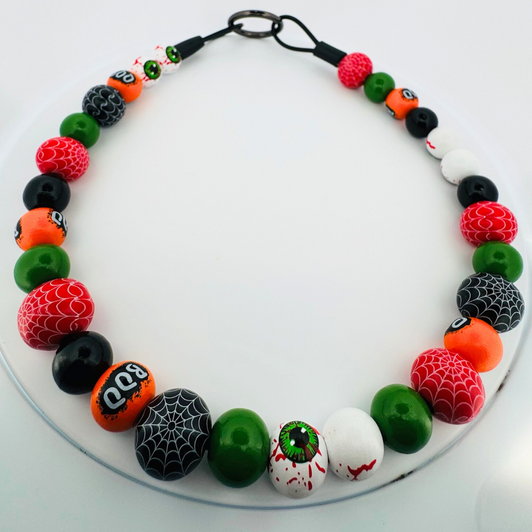 Beaded Dog Collar Slip-on Eye’m Watching Halloween Collection | Dainty Days