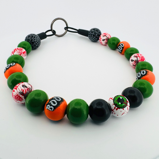 Beaded Dog Collar Slip-on Little Boo Halloween Collection | Dainty Days — view 4