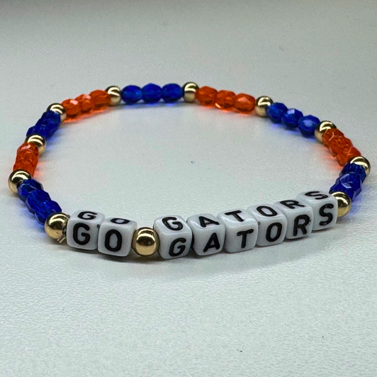 Beaded Bracelet Florida Gators Football Team Sports Collection | Dainty Days